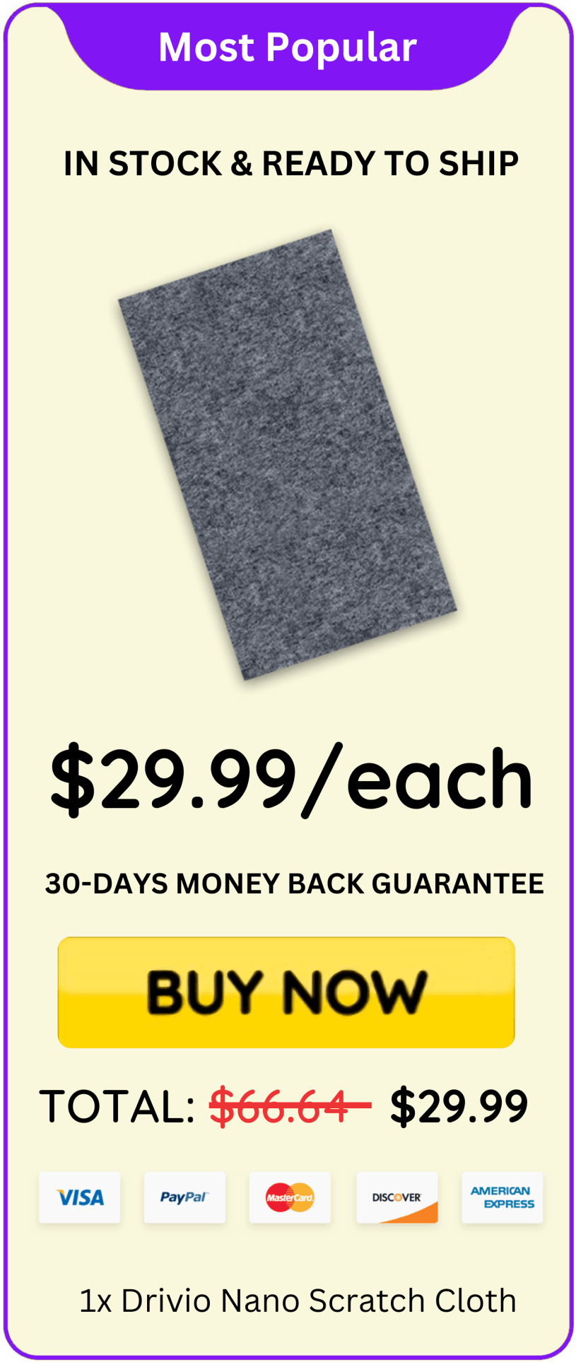 Drivio Nano Scratch Cloth package price